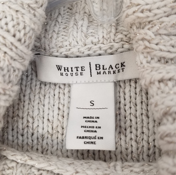 White House Black Market Sweater Cowl Lurex S - Picture 3 of 4